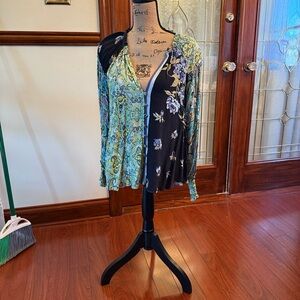 Free People Multicolor Patchwork Blouse